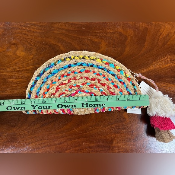 NWT Boho Antik Kraft Chindi Moon Clutch - Picture 7 of 8